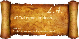 Lőwinger Andrea névjegykártya
